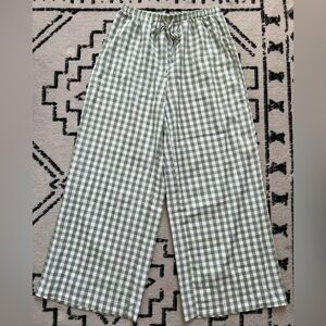 Green and White Checkered Pants